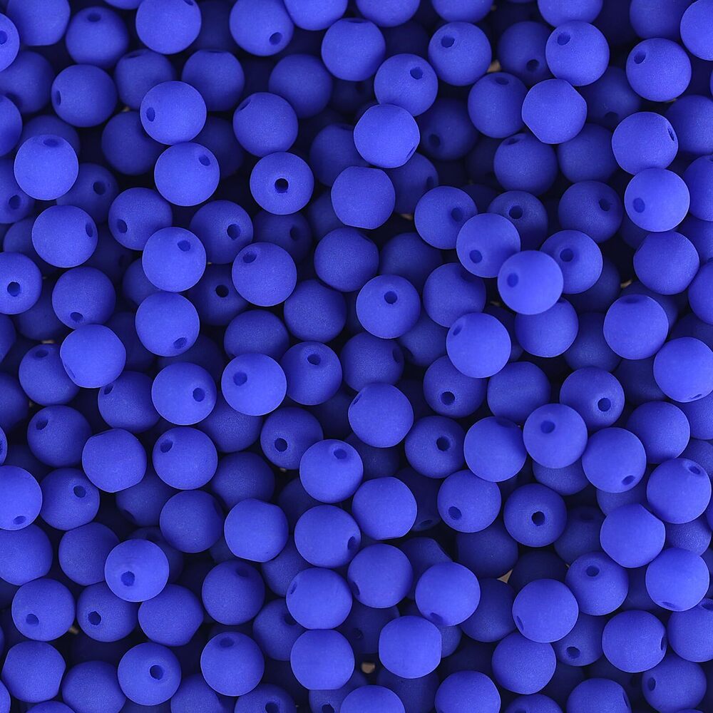 7305 Czech Glass Beads Strand 4mm White Alabaster Velvet Blue, 138pcs